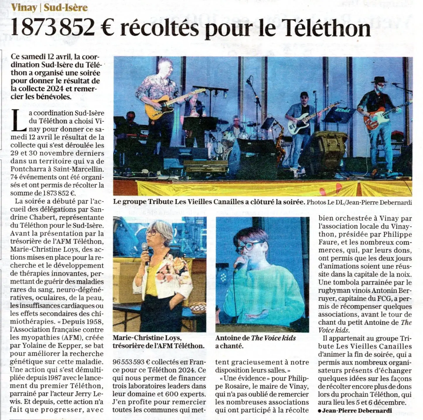 Article de presse - Tribute Les Vieilles Canailles